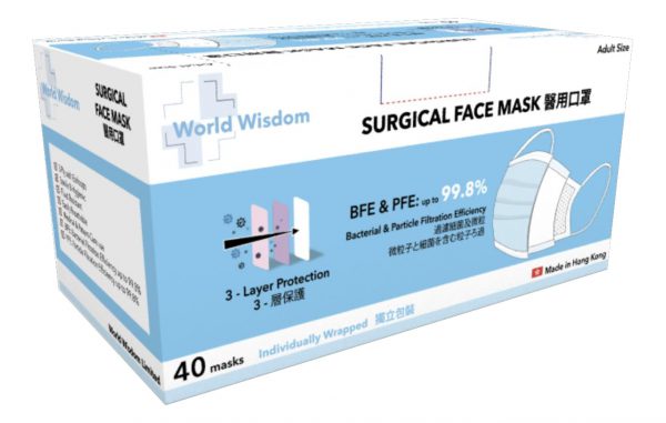 World Wisdom High Quality 3 Layer Protective Surgical Face Masks